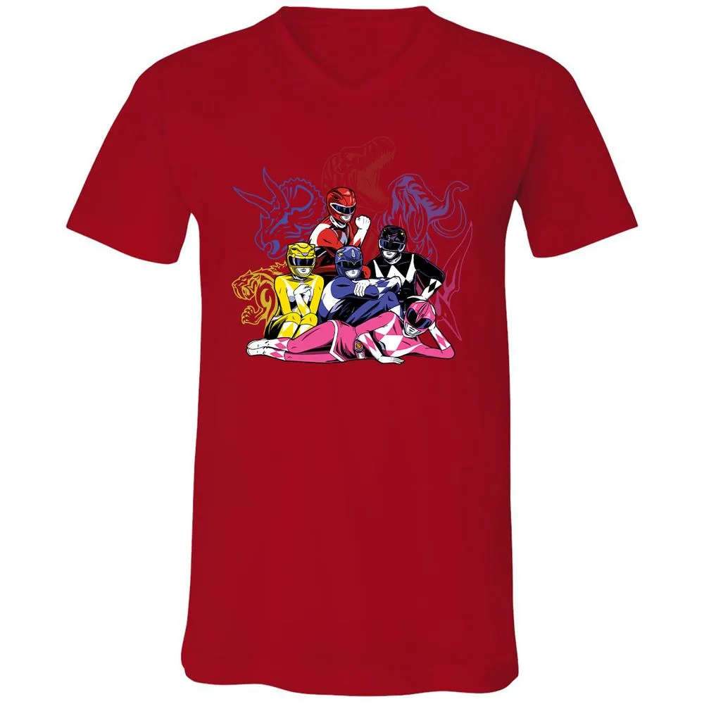 Unisex V-Neck T-Shirt - QYUWJPCK - Red - 3