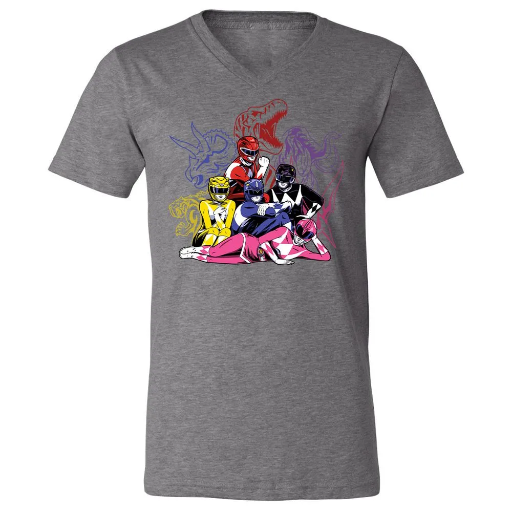 Unisex V-Neck T-Shirt - QYUWJPCK - Deep Heather - 13