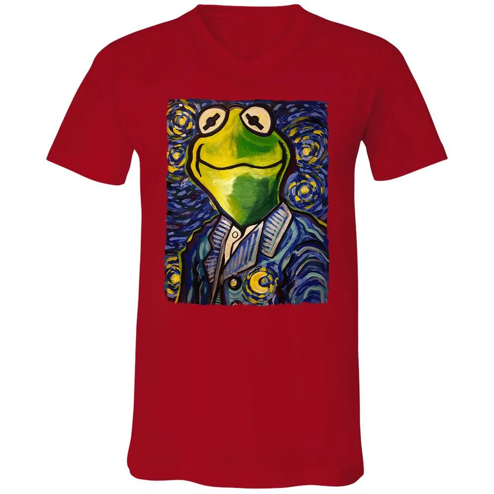 Unisex V-Neck T-Shirt - 6FKS3H8N - Red - 3