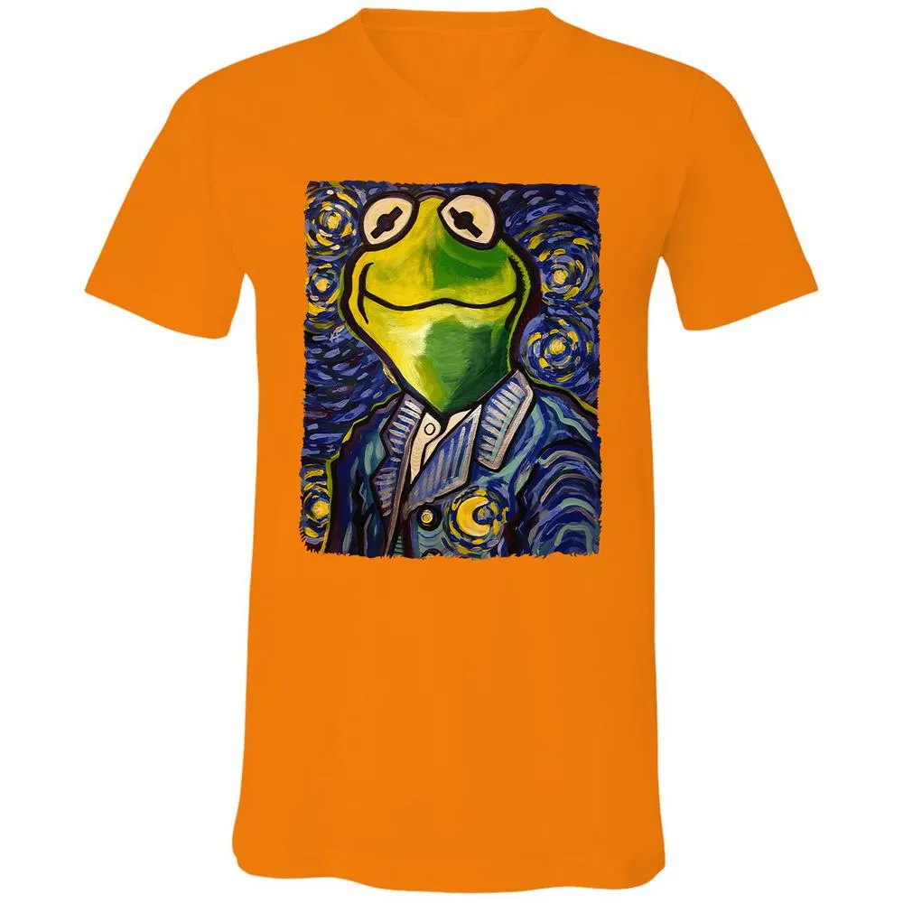 Unisex V-Neck T-Shirt - 6FKS3H8N - Orange - 11