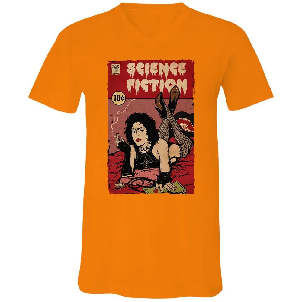 Unisex V-Neck T-Shirt - BDRC7EDK - Orange - 11