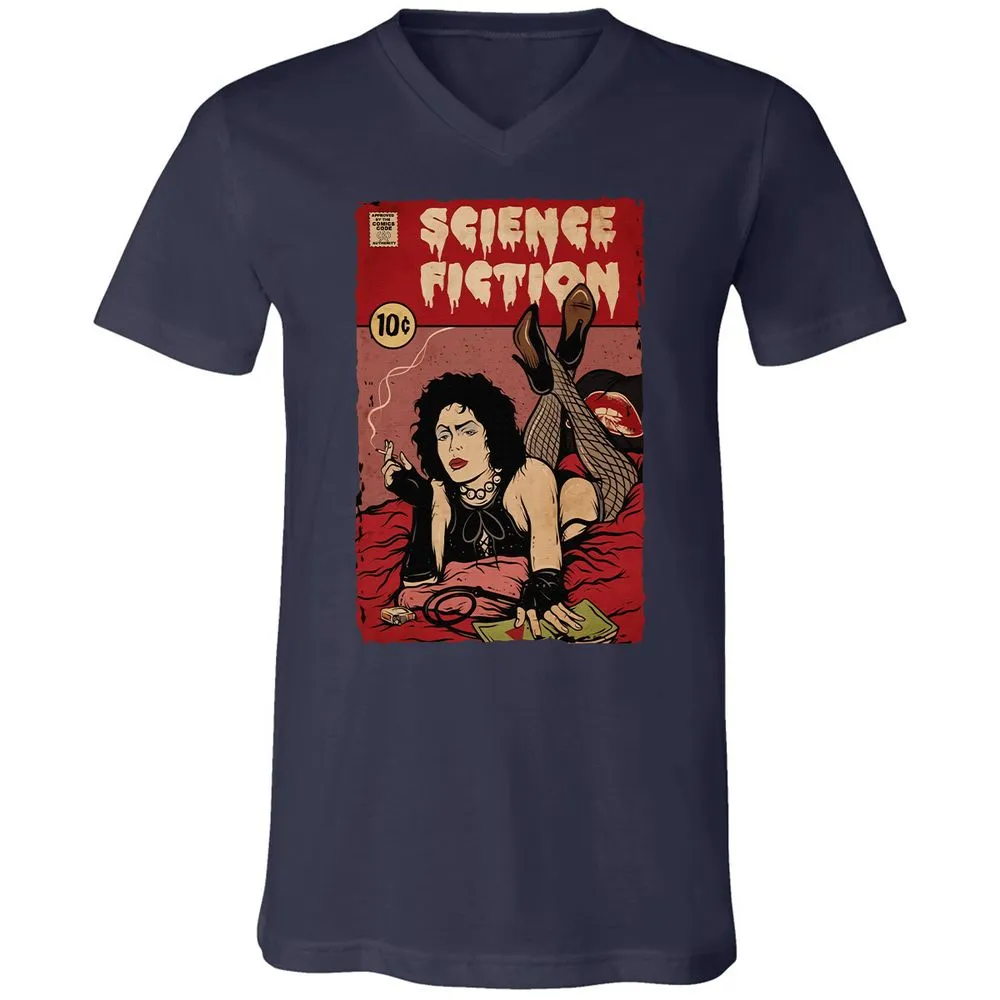 Unisex V-Neck T-Shirt - BDRC7EDK - Navy - 2