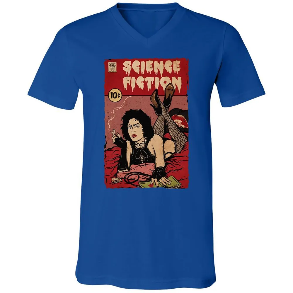Unisex V-Neck T-Shirt - BDRC7EDK - True Royal - 4