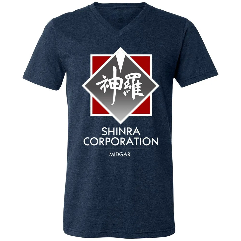 Unisex V-Neck T-Shirt - 8YMS49UG - Heather Navy - 15