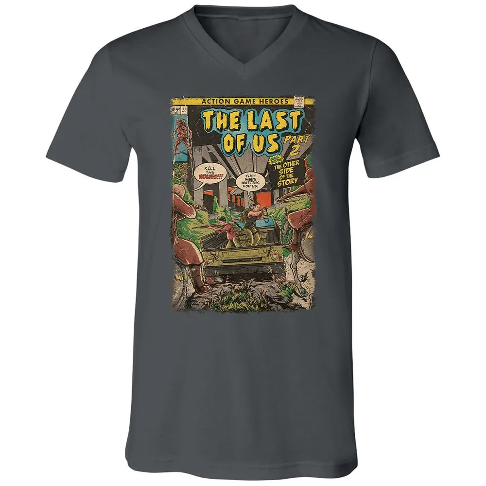 Unisex V-Neck T-Shirt - QBN8K7VB - Asphalt - 12