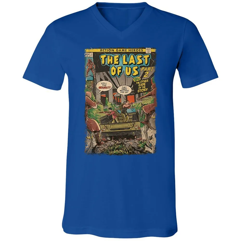 Unisex V-Neck T-Shirt - QBN8K7VB - True Royal - 4