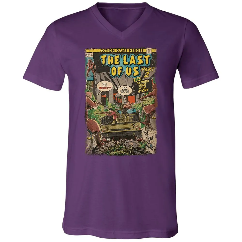 Unisex V-Neck T-Shirt - QBN8K7VB - Team Purple - 9