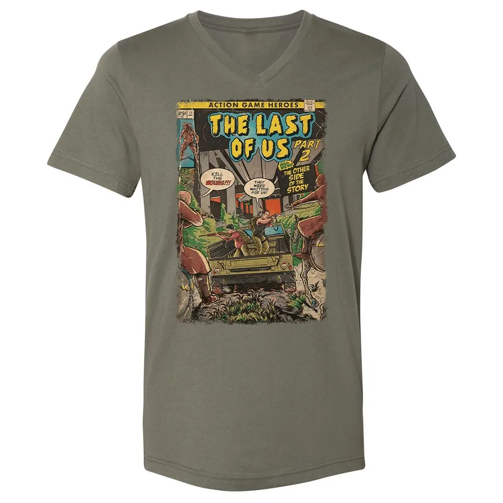 Unisex V-Neck T-Shirt - QBN8K7VB - Military Green - 10