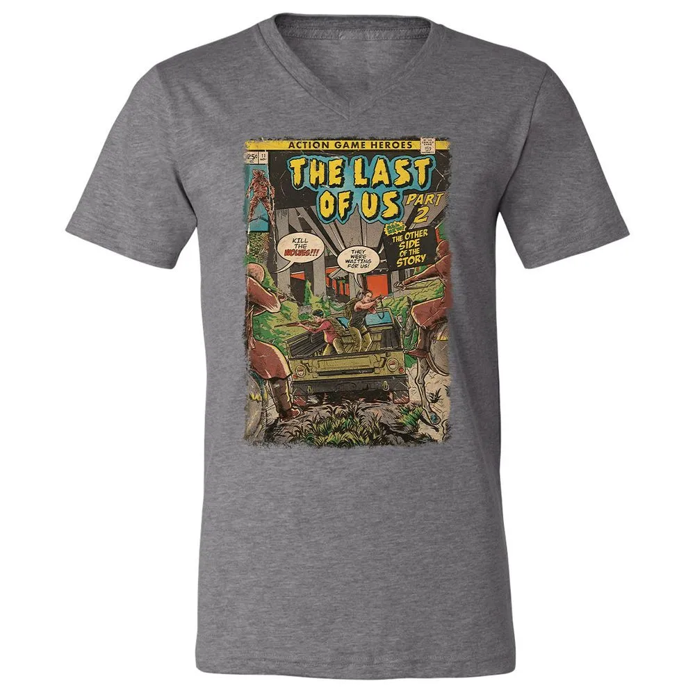 Unisex V-Neck T-Shirt - QBN8K7VB - Deep Heather - 13