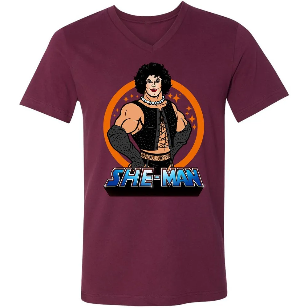 Unisex V-Neck T-Shirt - NRWP44AS - Maroon - 6