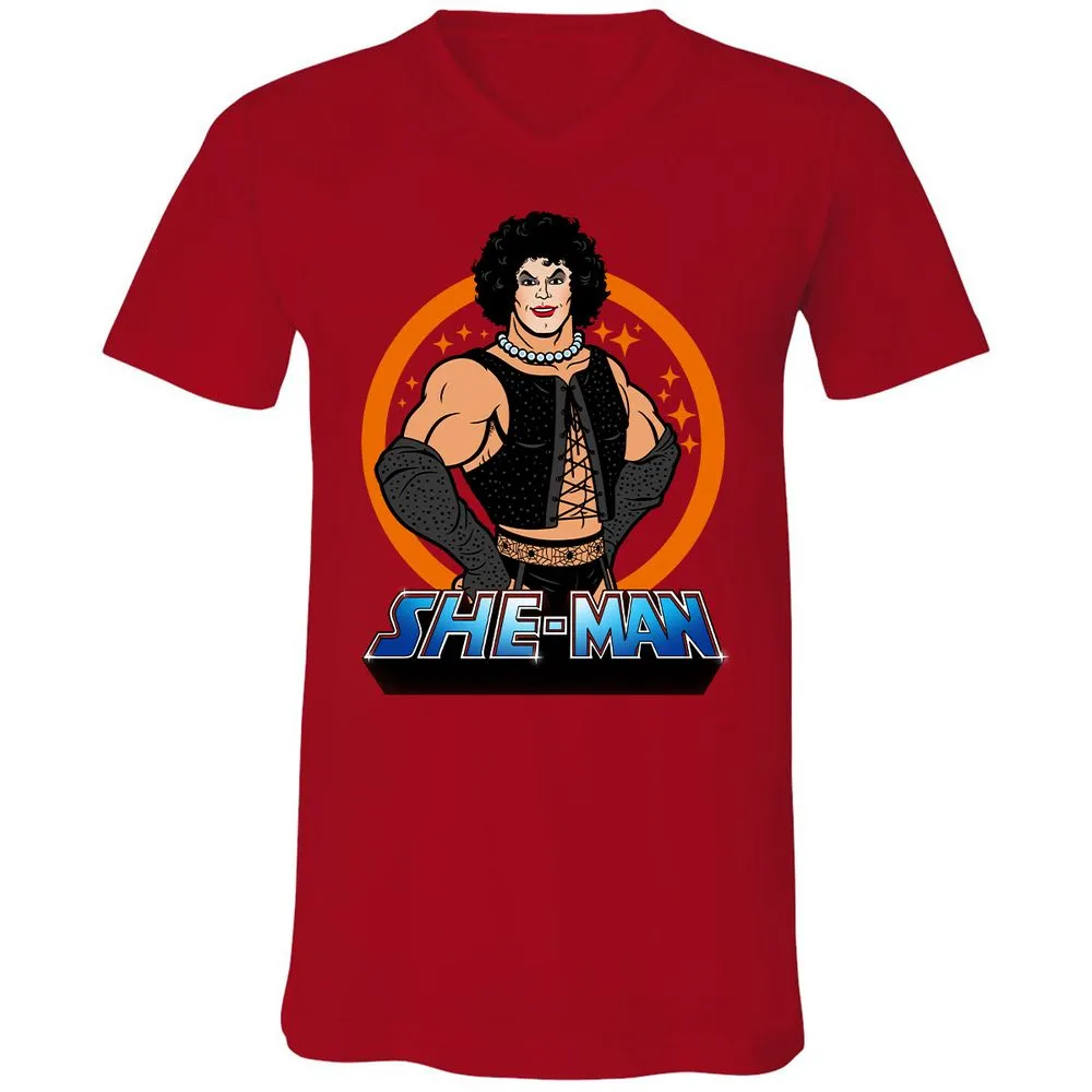Unisex V-Neck T-Shirt - NRWP44AS - Red - 3