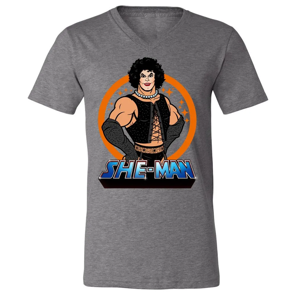 Unisex V-Neck T-Shirt - NRWP44AS - Deep Heather - 13