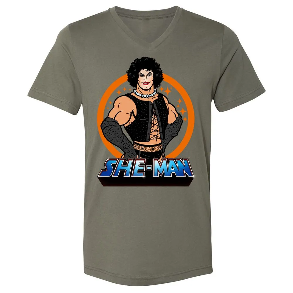 Unisex V-Neck T-Shirt - NRWP44AS - Military Green - 10