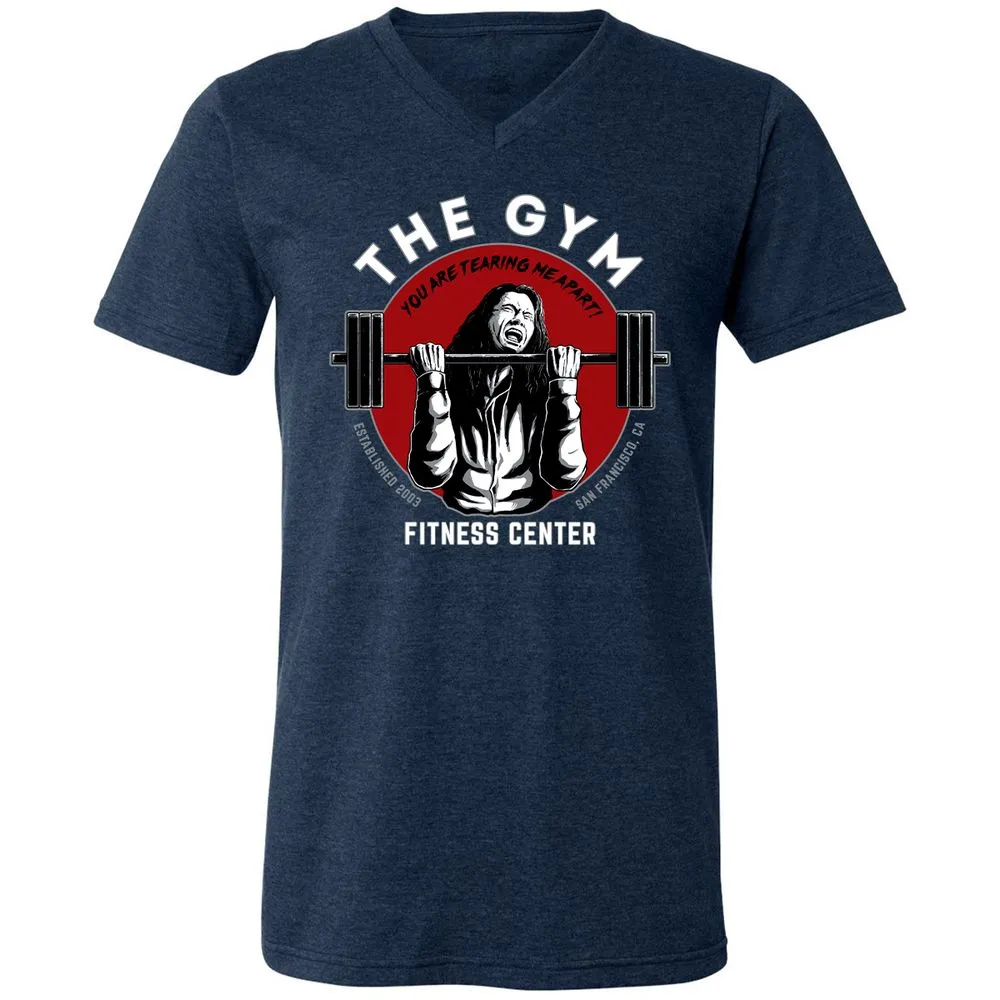 Unisex V-Neck T-Shirt - PWBKRNHX - Heather Navy - 15