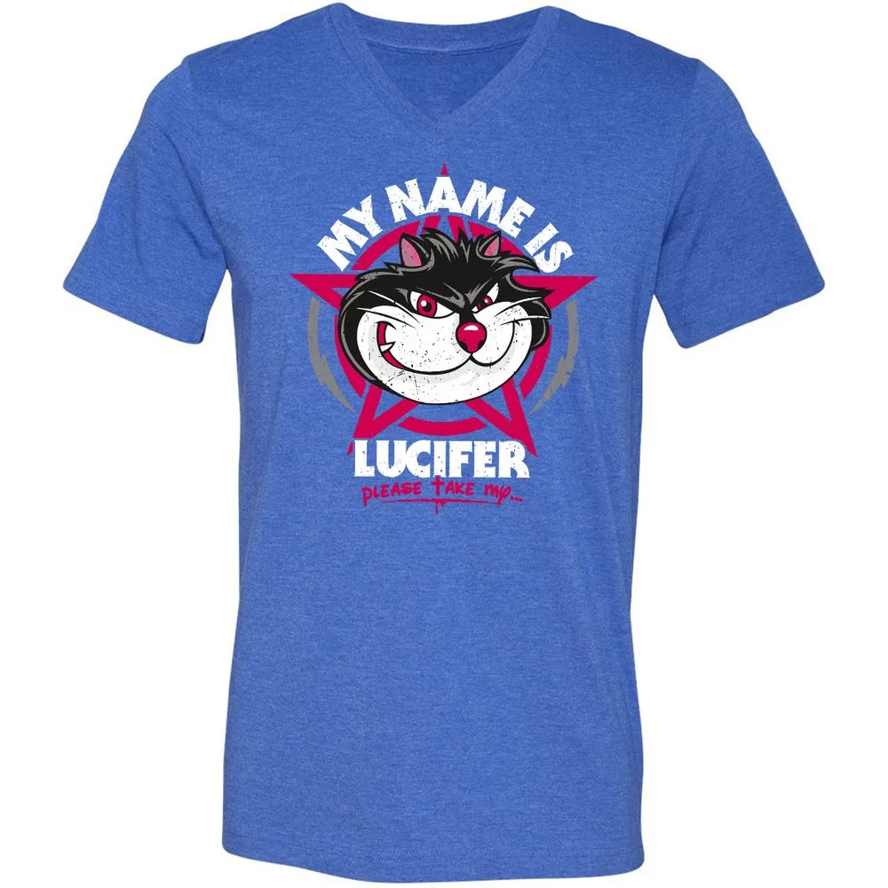 Unisex V-Neck T-Shirt - V83DPE7B - Heather True Royal - 14