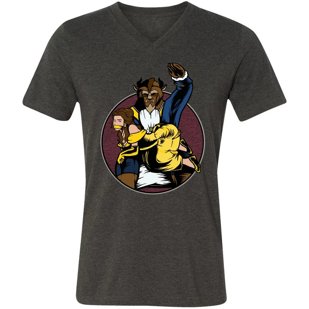 Unisex V-Neck T-Shirt - 41B8CMJA - Dark Grey Heather - 8