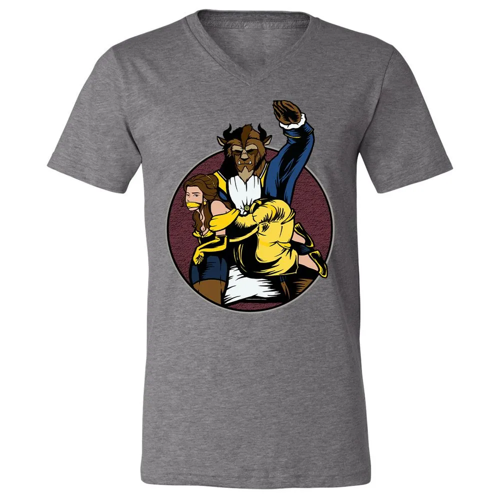Unisex V-Neck T-Shirt - 41B8CMJA - Deep Heather - 13