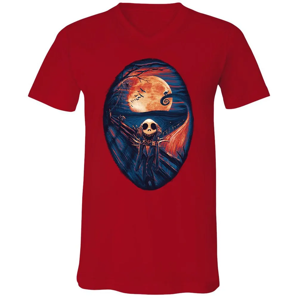 Unisex V-Neck T-Shirt - UTRDV6EQ - Red - 3