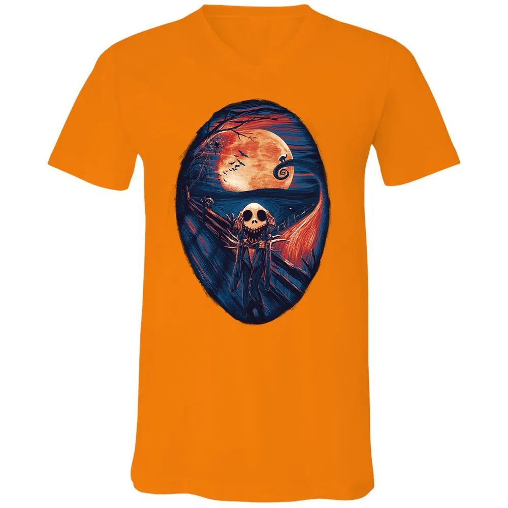 Unisex V-Neck T-Shirt - UTRDV6EQ - Orange - 11