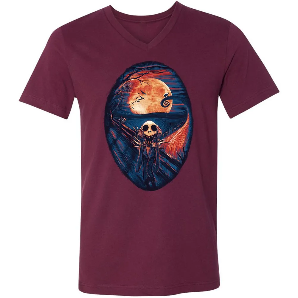 Unisex V-Neck T-Shirt - UTRDV6EQ - Maroon - 6