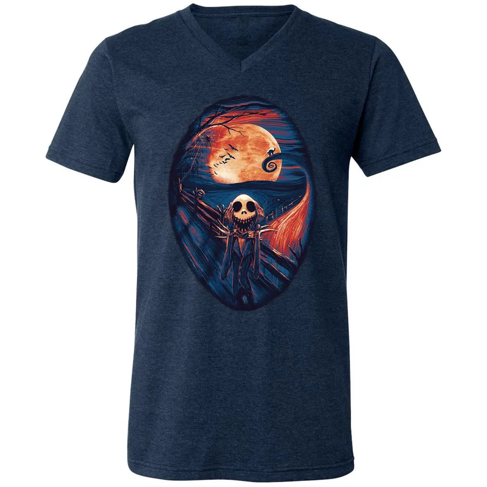 Unisex V-Neck T-Shirt - UTRDV6EQ - Heather Navy - 15