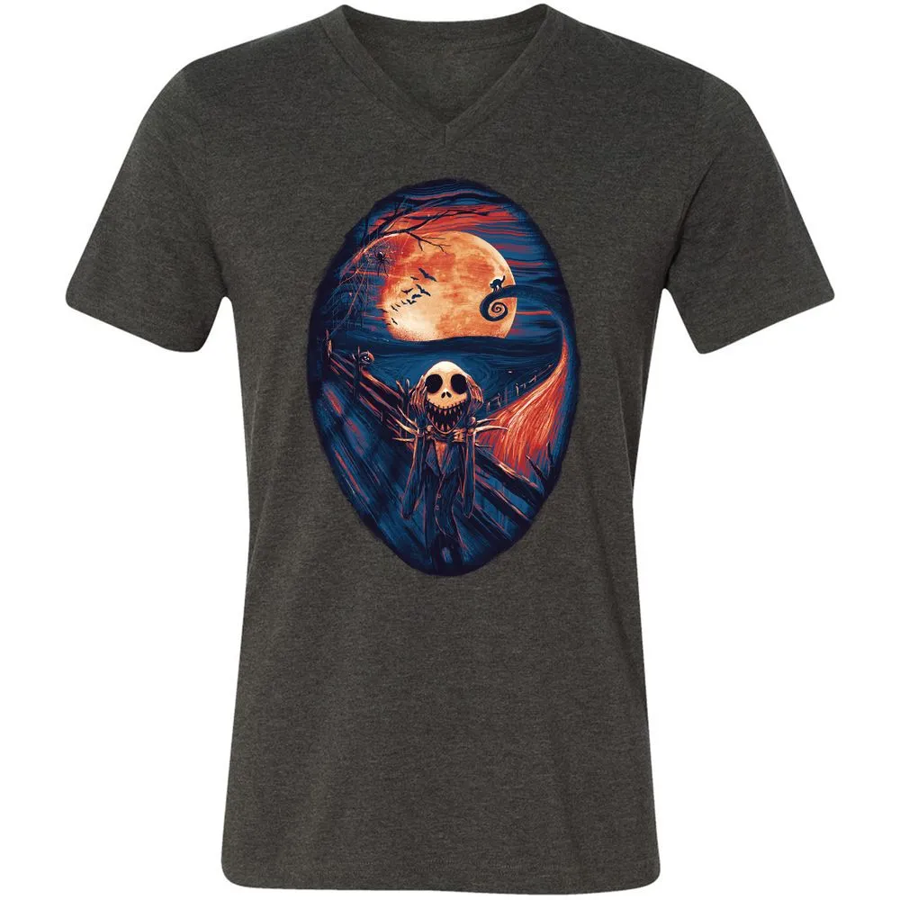 Unisex V-Neck T-Shirt - UTRDV6EQ - Dark Grey Heather - 8