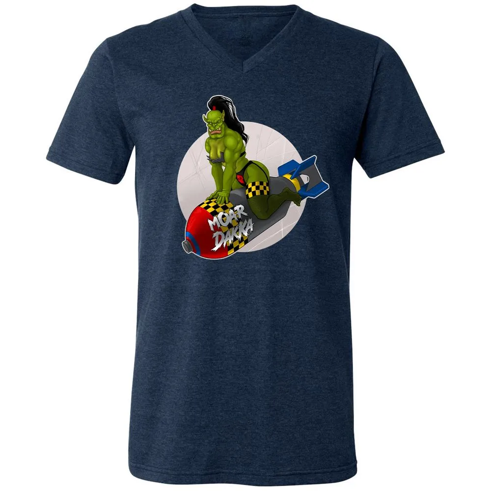 Unisex V-Neck T-Shirt - 6PQUFJDA - Heather Navy - 15