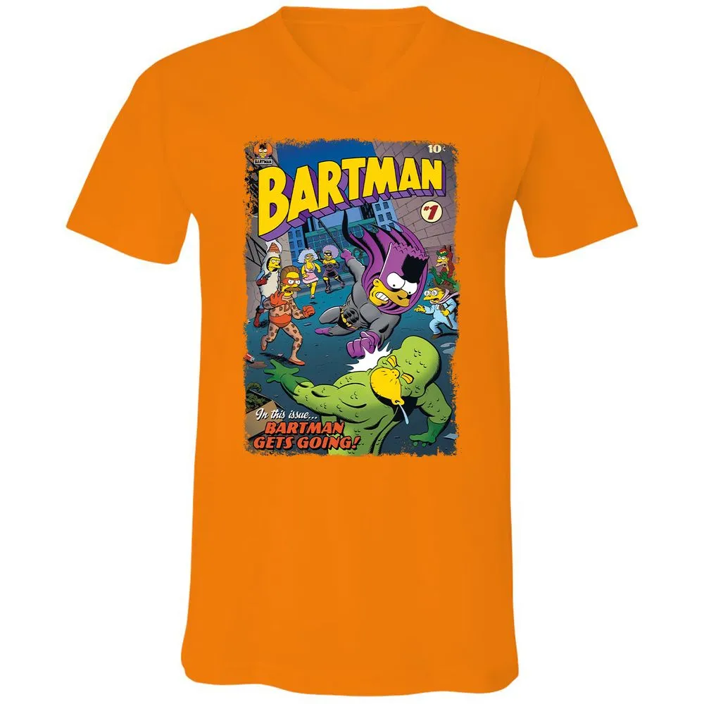 Unisex V-Neck T-Shirt - TBCQZPBR - Orange - 11