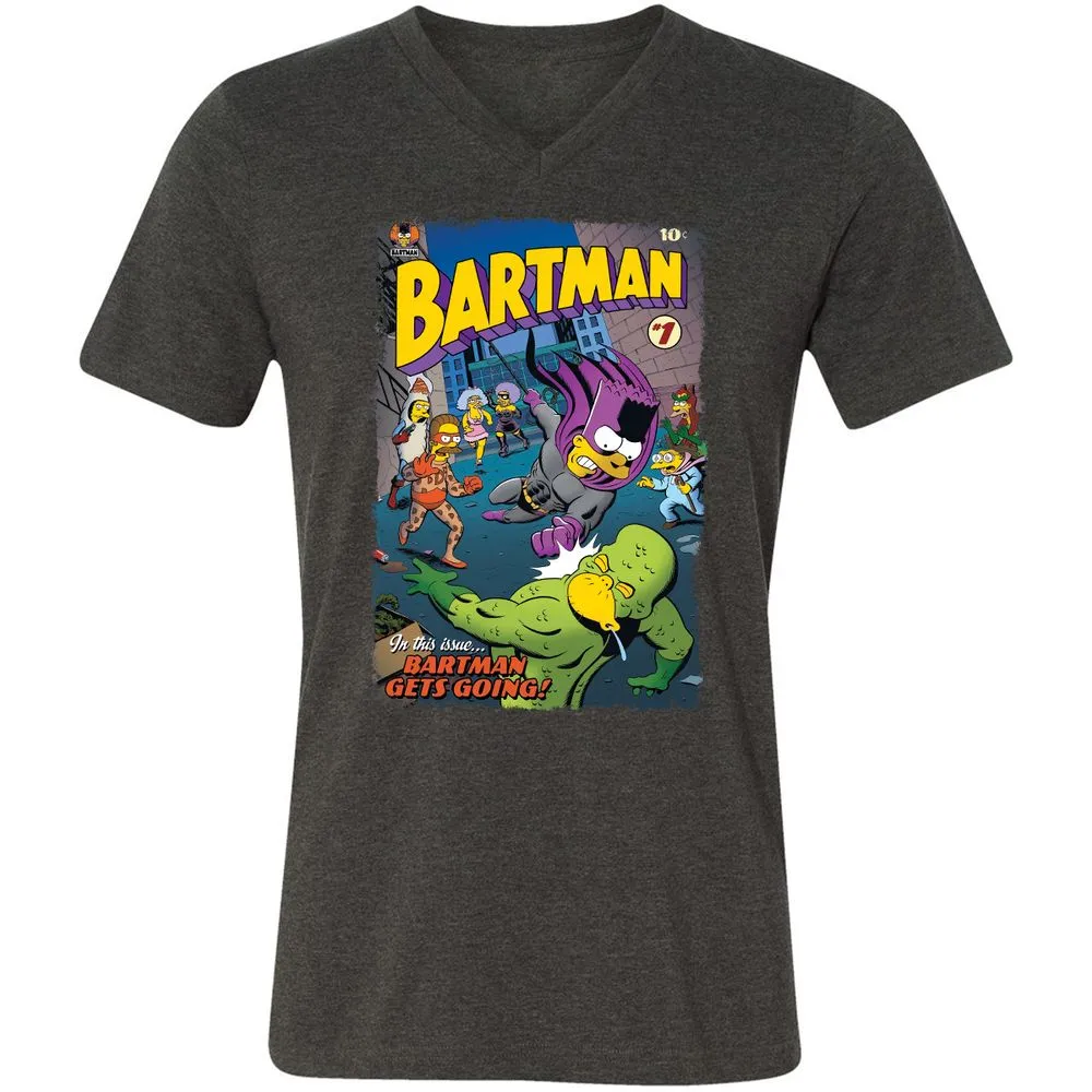 Unisex V-Neck T-Shirt - TBCQZPBR - Dark Grey Heather - 8
