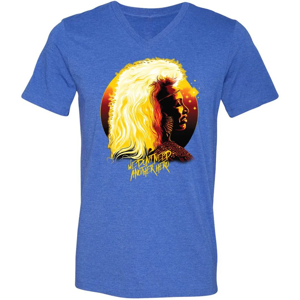 Unisex V-Neck T-Shirt - NJUGH2AF - Heather True Royal - 14