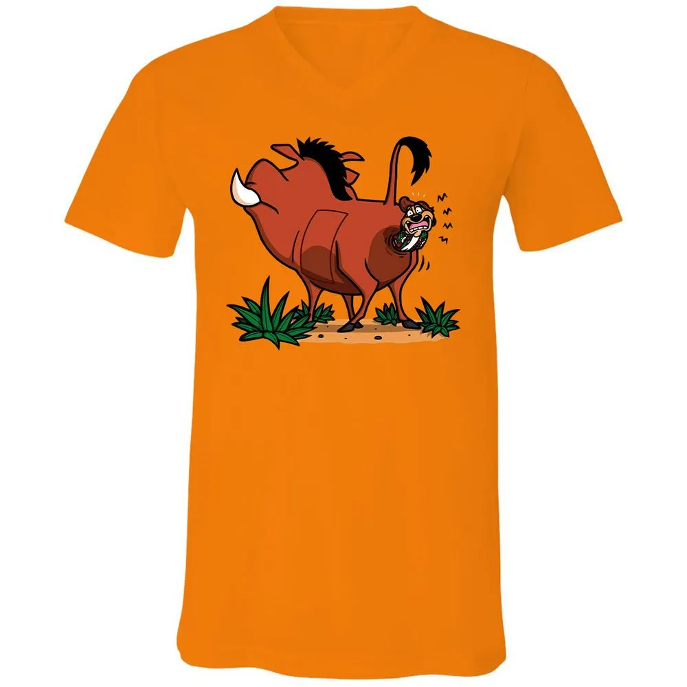 Unisex V-Neck T-Shirt - 1DYQCVG5 - Orange - 11