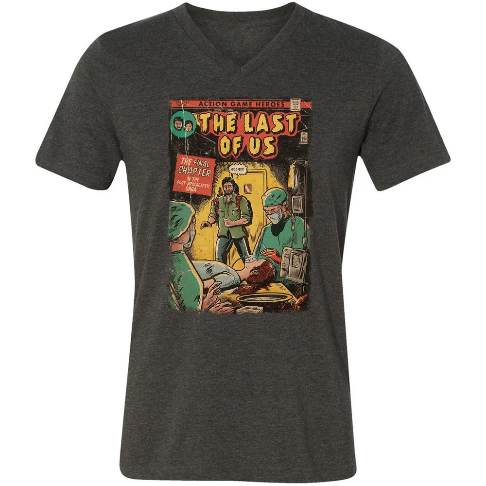 Unisex V-Neck T-Shirt - UMTZW76H - Dark Grey Heather - 8