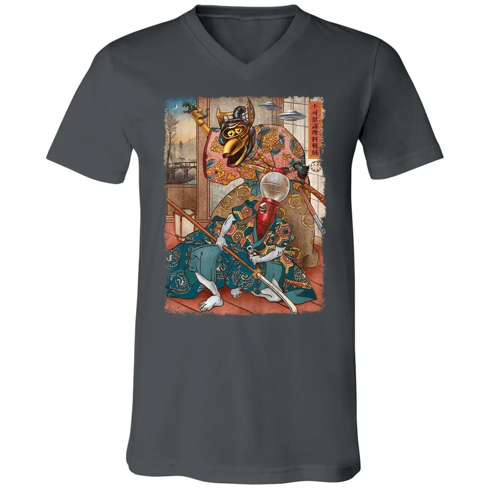 Unisex V-Neck T-Shirt - W9TTMX4X - Asphalt - 12