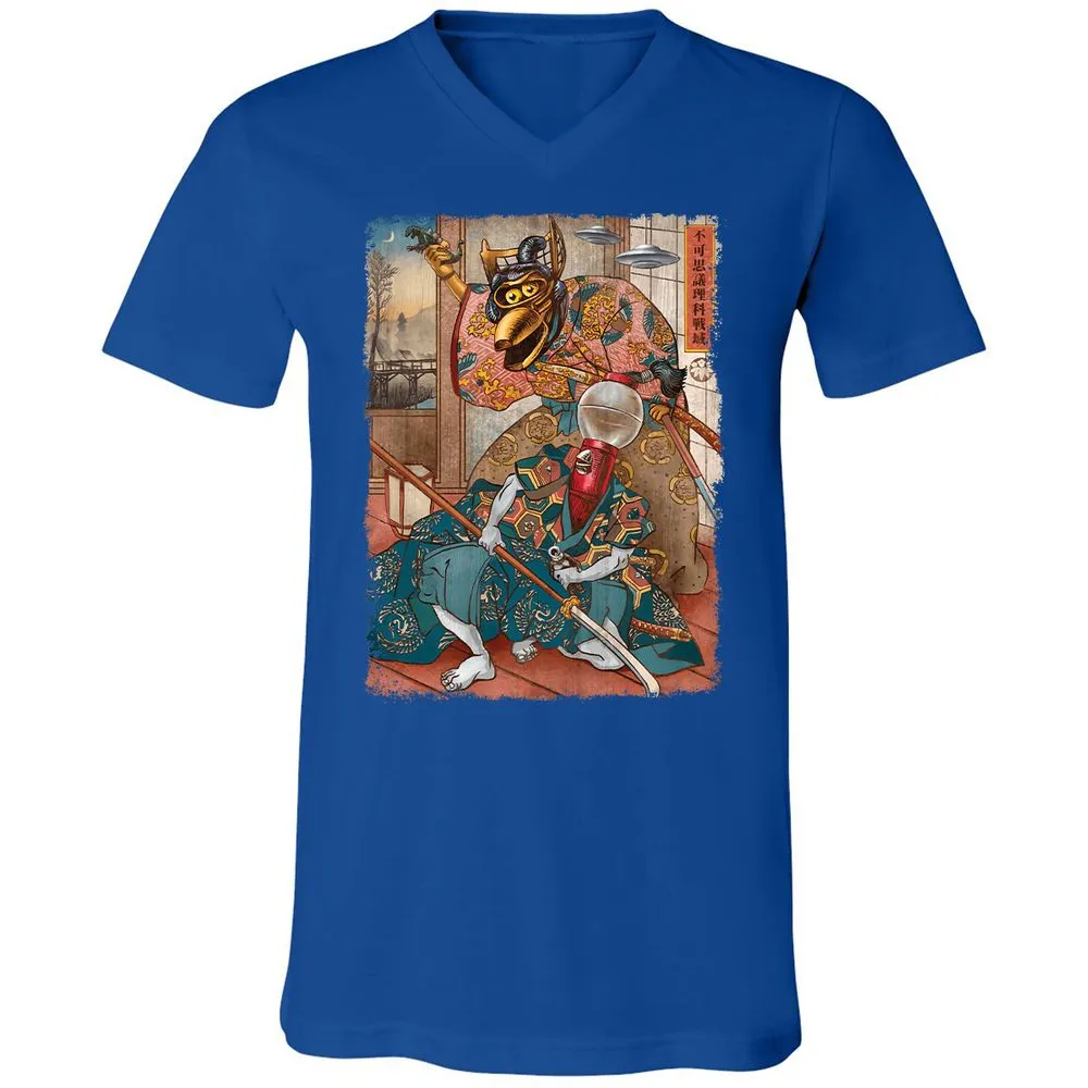 Unisex V-Neck T-Shirt - W9TTMX4X - True Royal - 4