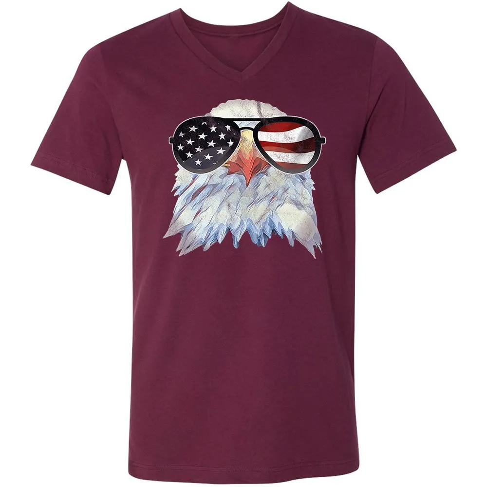 Unisex V-Neck T-Shirt - 2RLNRDUQ - Maroon - 6