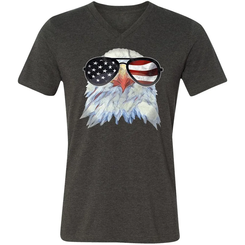 Unisex V-Neck T-Shirt - 2RLNRDUQ - Dark Grey Heather - 8