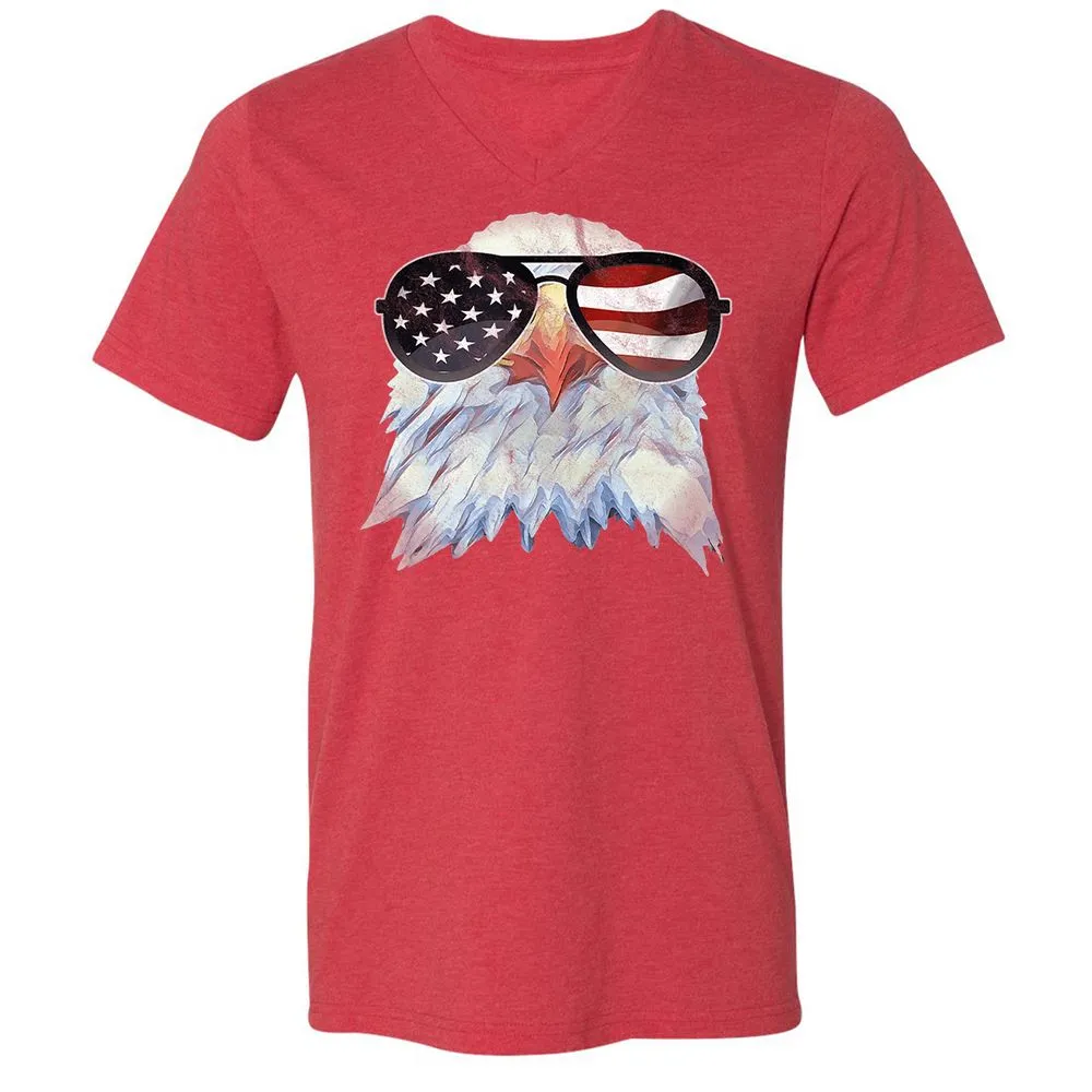 Unisex V-Neck T-Shirt - 2RLNRDUQ - Heather Red - 16