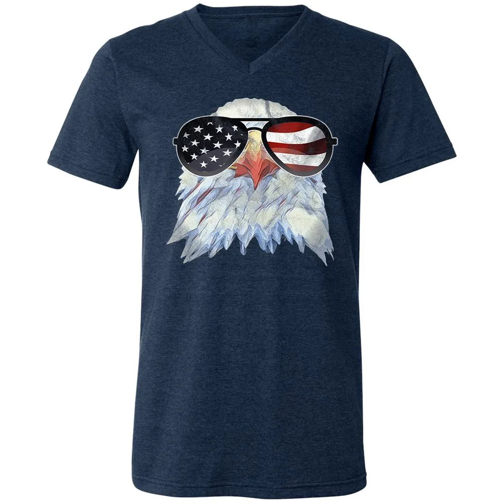 Unisex V-Neck T-Shirt - 2RLNRDUQ - Heather Navy - 15