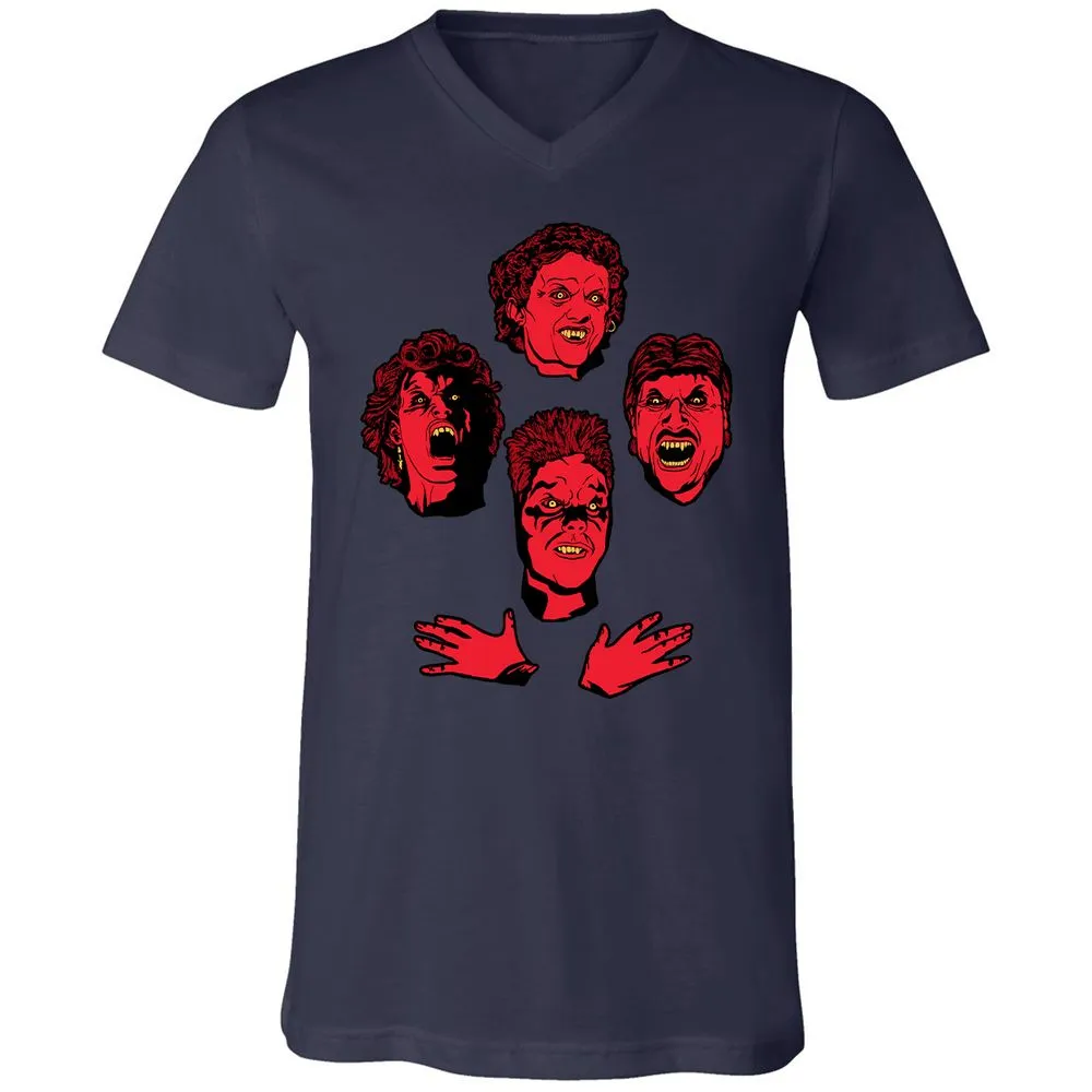 Unisex V-Neck T-Shirt - C6NSK37M - Navy - 2