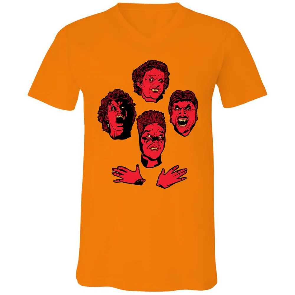 Unisex V-Neck T-Shirt - C6NSK37M - Orange - 11