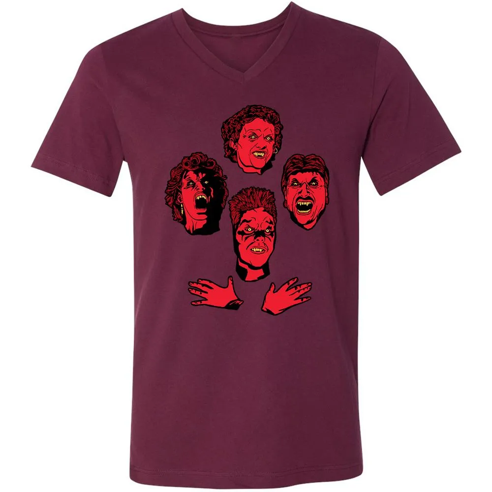 Unisex V-Neck T-Shirt - C6NSK37M - Maroon - 6