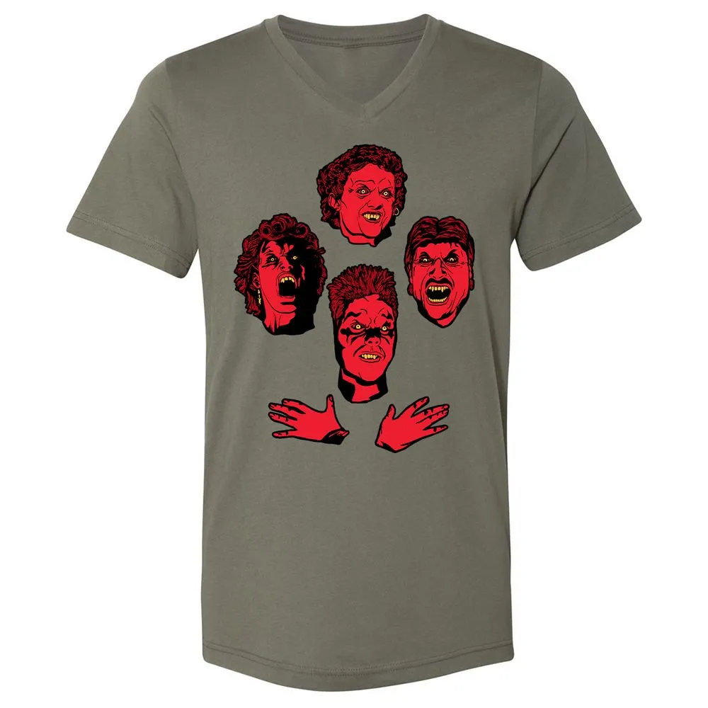 Unisex V-Neck T-Shirt - C6NSK37M - Military Green - 10