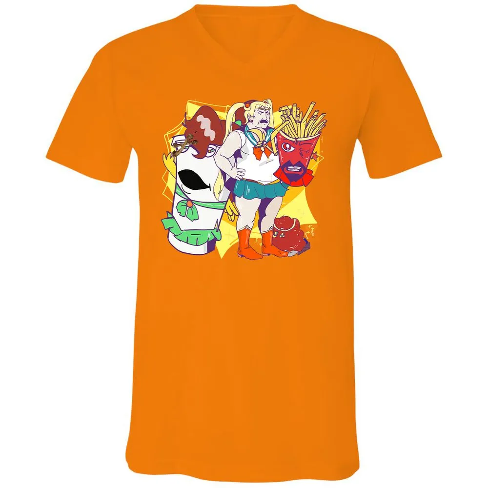 Unisex V-Neck T-Shirt - E42EMJK4 - Orange - 11