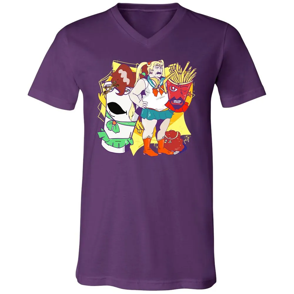 Unisex V-Neck T-Shirt - E42EMJK4 - Team Purple - 9
