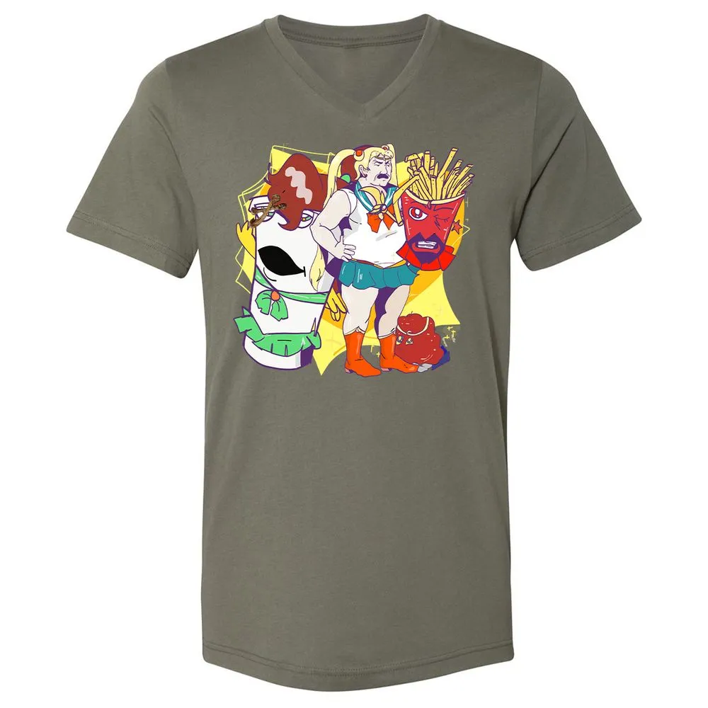 Unisex V-Neck T-Shirt - E42EMJK4 - Military Green - 10