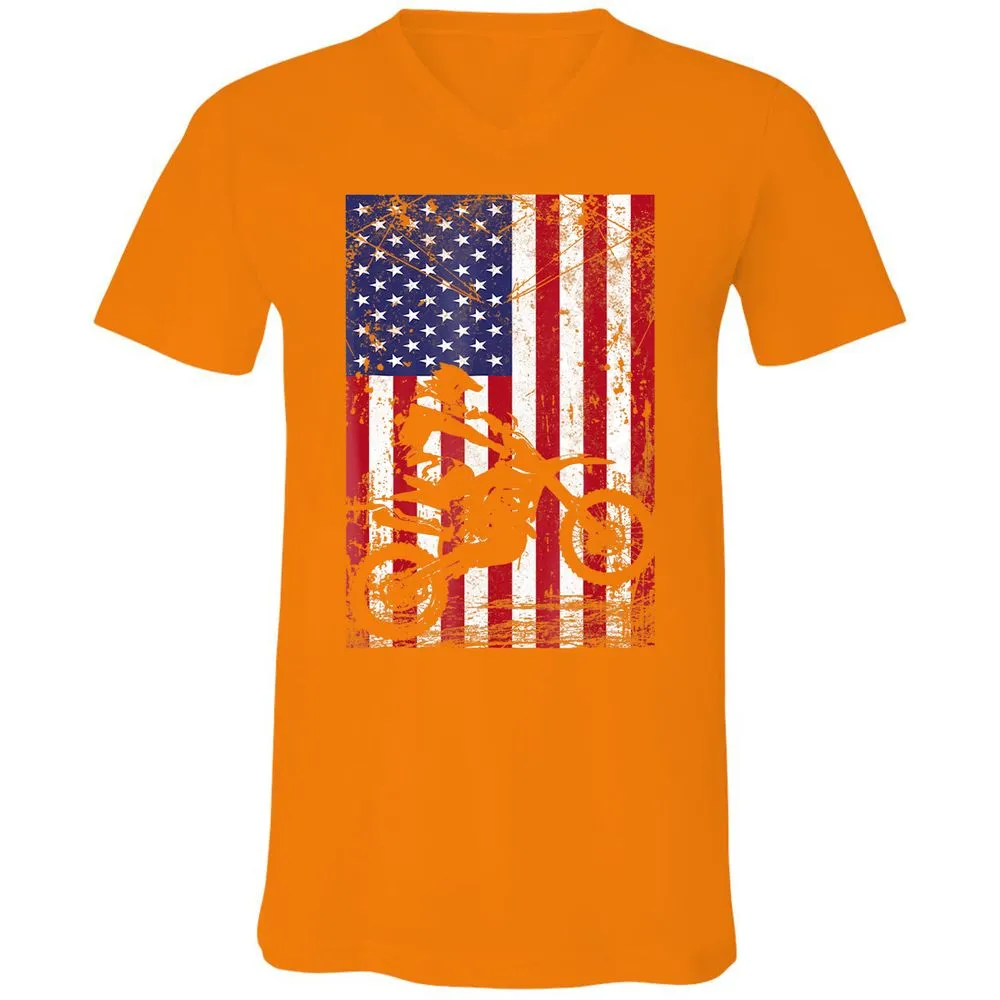 Unisex V-Neck T-Shirt - WD6HWMAT - Orange - 11