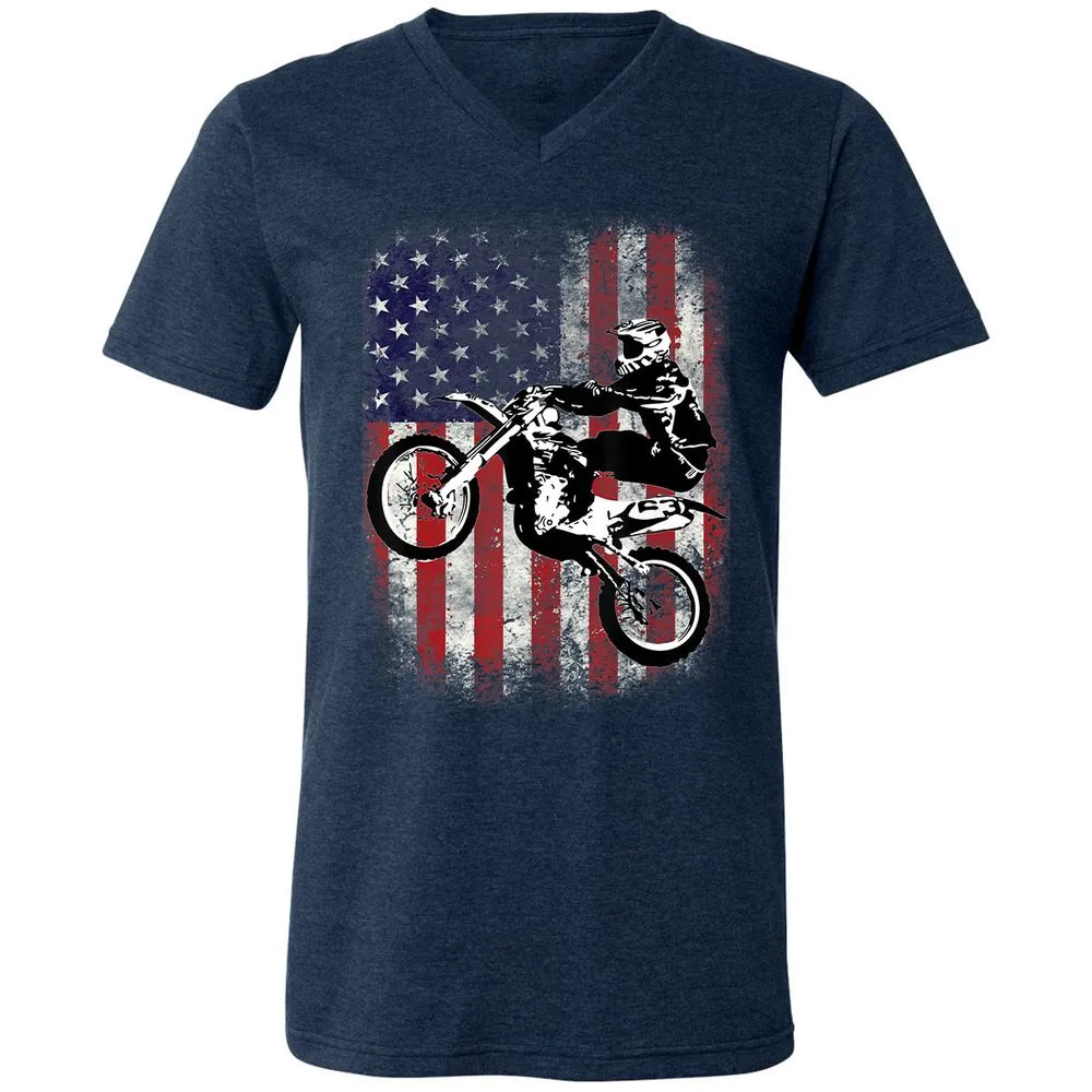 Unisex V-Neck T-Shirt - 7EDSG3VG - Heather Navy - 15