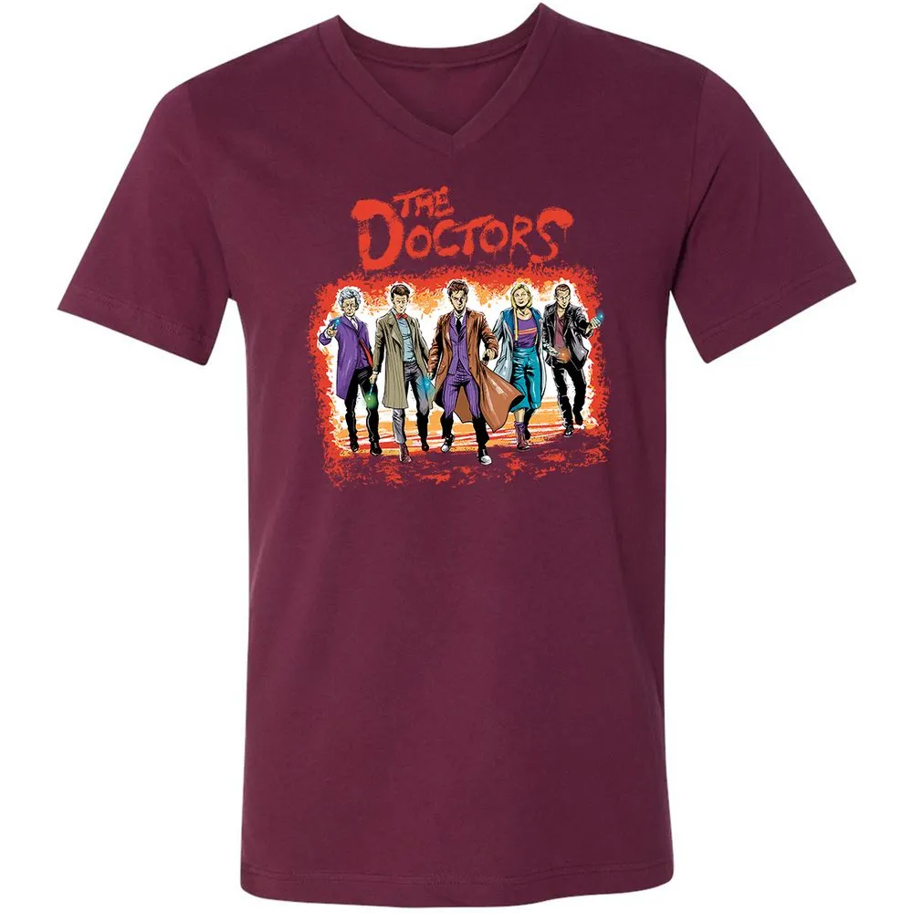 Unisex V-Neck T-Shirt - GRRQ6M1N - Maroon - 6