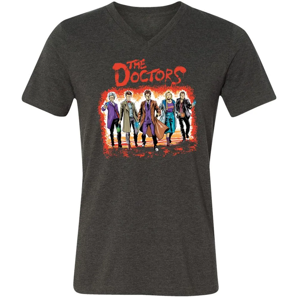Unisex V-Neck T-Shirt - GRRQ6M1N - Dark Grey Heather - 8