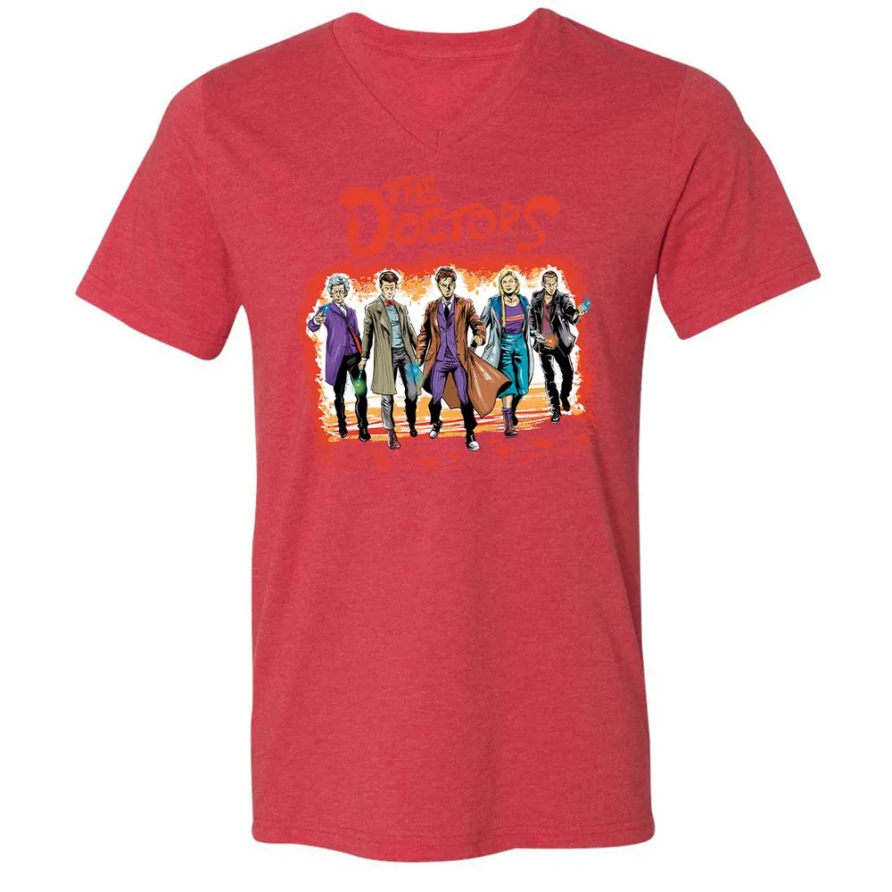 Unisex V-Neck T-Shirt - GRRQ6M1N - Heather Red - 16